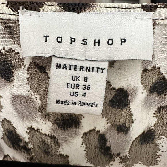 NEW Topshop Maternity Leopard Print Blouse Top Women's Multi Size 4 - Picture 4 of 4